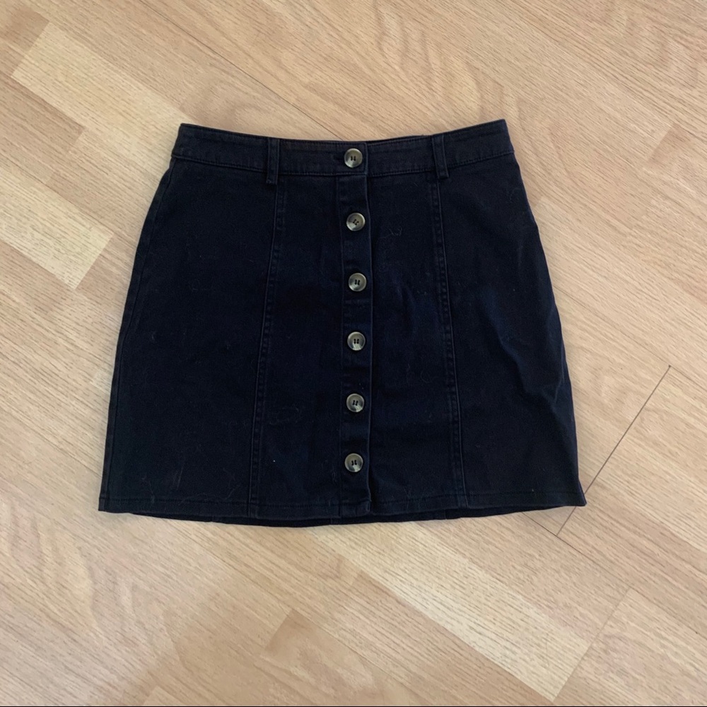Forever21 Black Button Mini Skirt